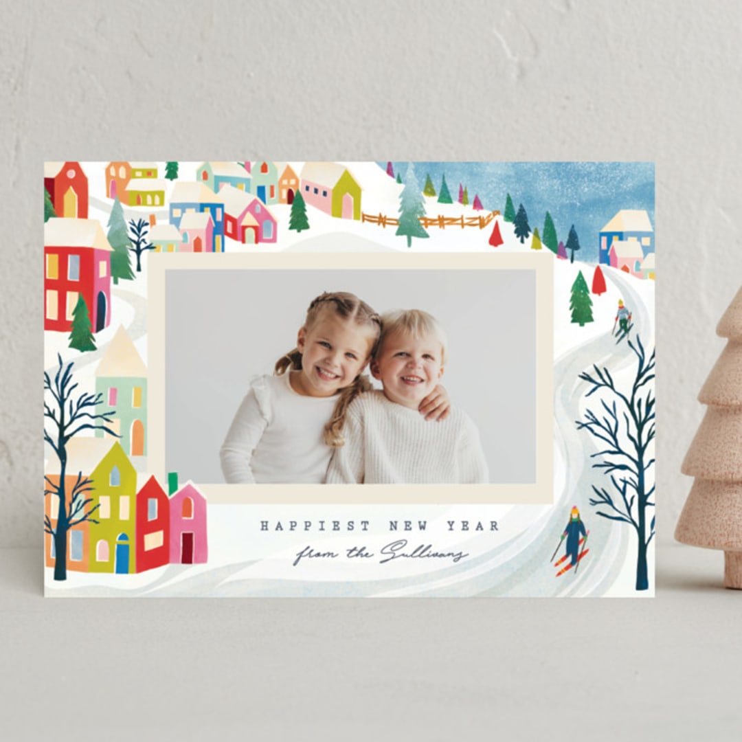 "Mountain Village" - Holiday Cards in Bright by Julie Murray - Front