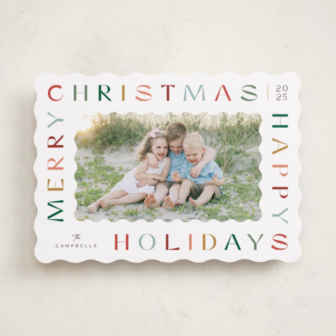 "Sugar Cookie" - Holiday Cards in Cranberry by Jennifer Wick - Front