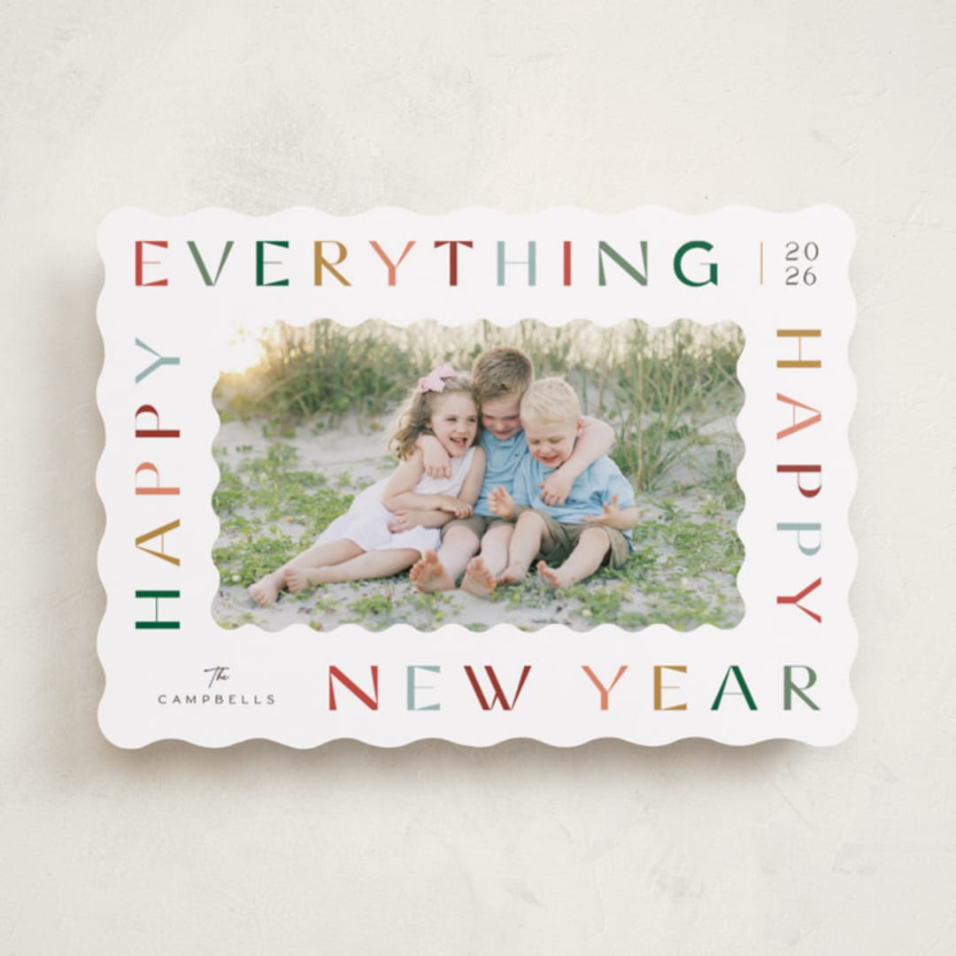 "Sugar Cookie" - Holiday Cards in Cranberry by Jennifer Wick - Front