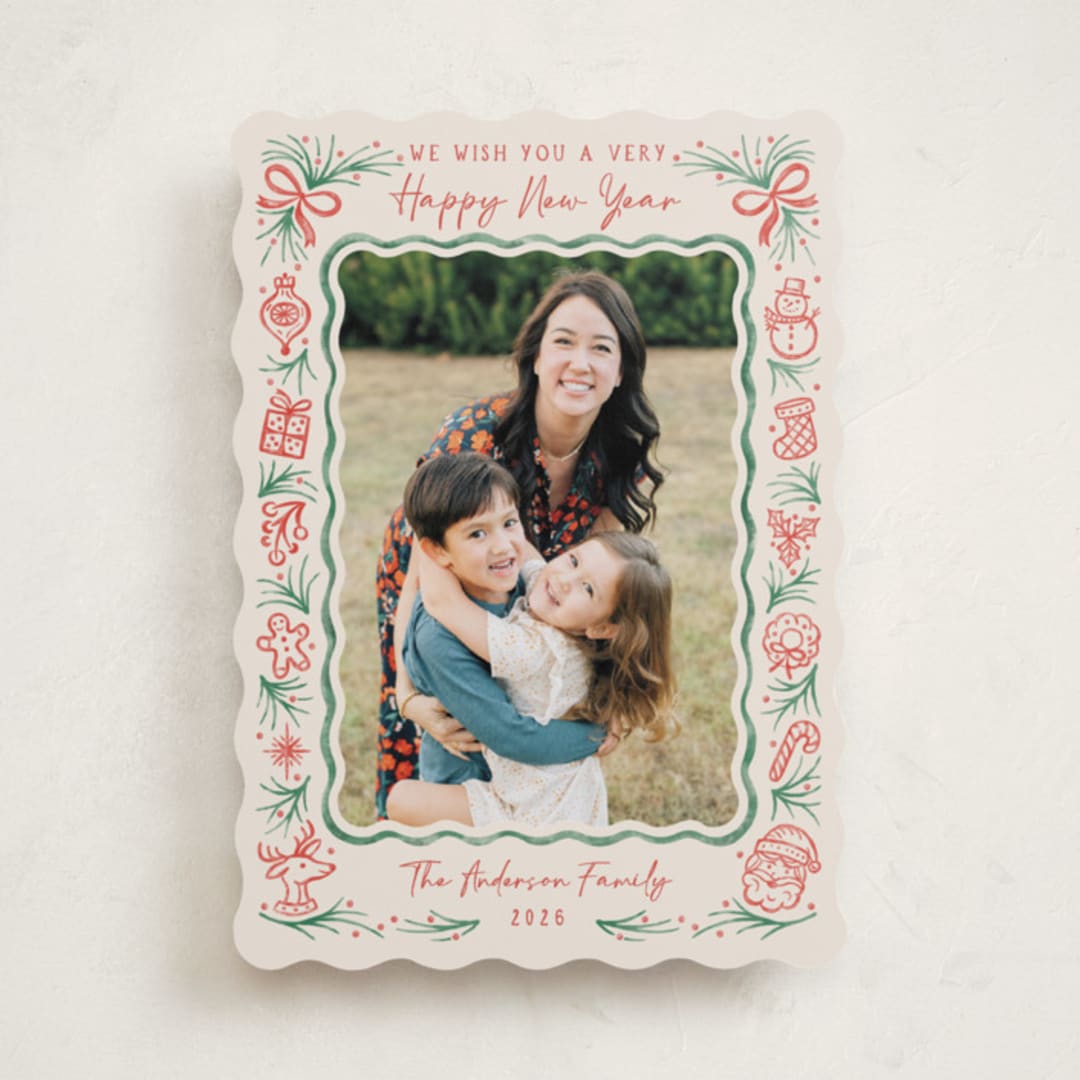 "Christmas Wish" - Holiday Cards in Peppermint by Paper Sun Studio - Front