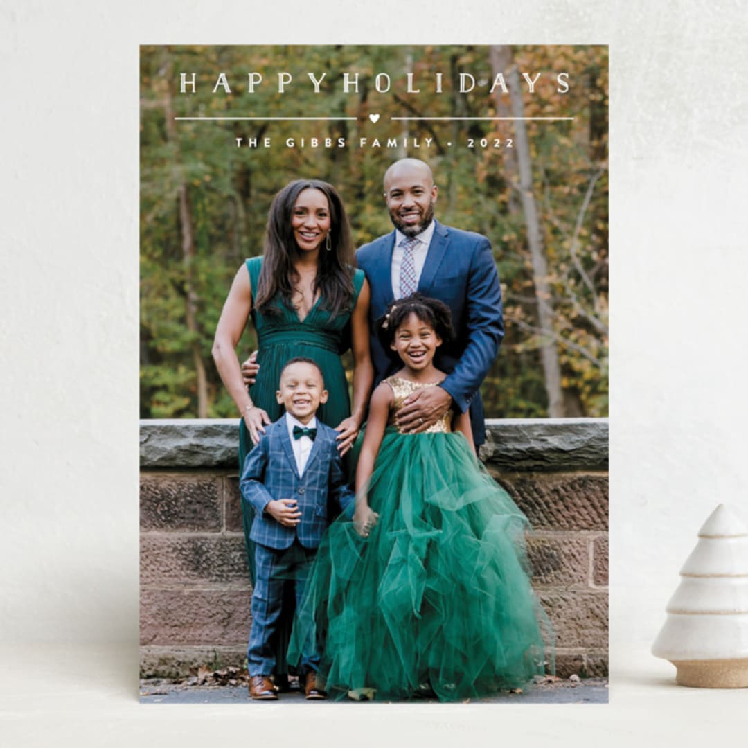 "Height of Happiness" - Holiday Cards in Snowfall by Carolyn MacLaren - Front