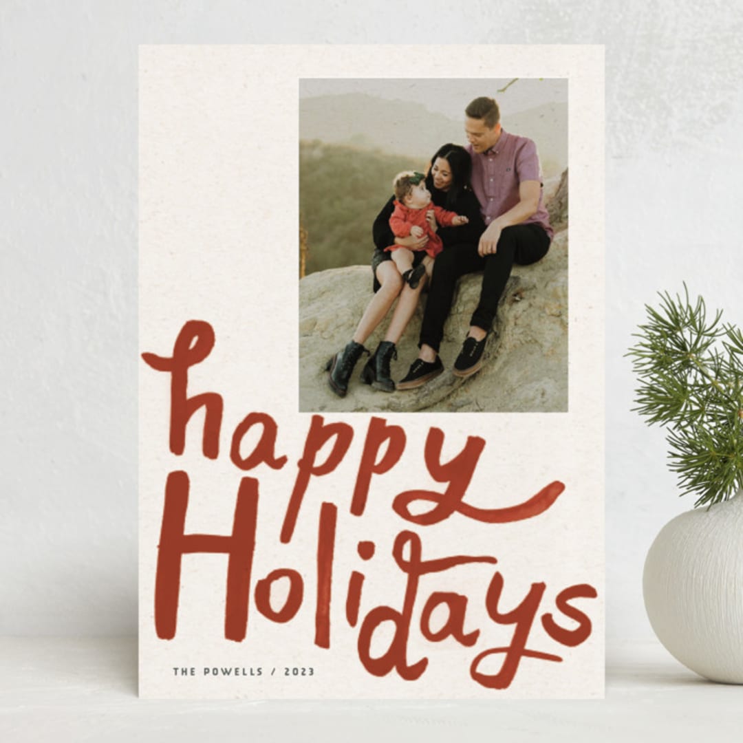 "modern holiday lettering" - Holiday Cards in Santa by Sumak Studio - Front