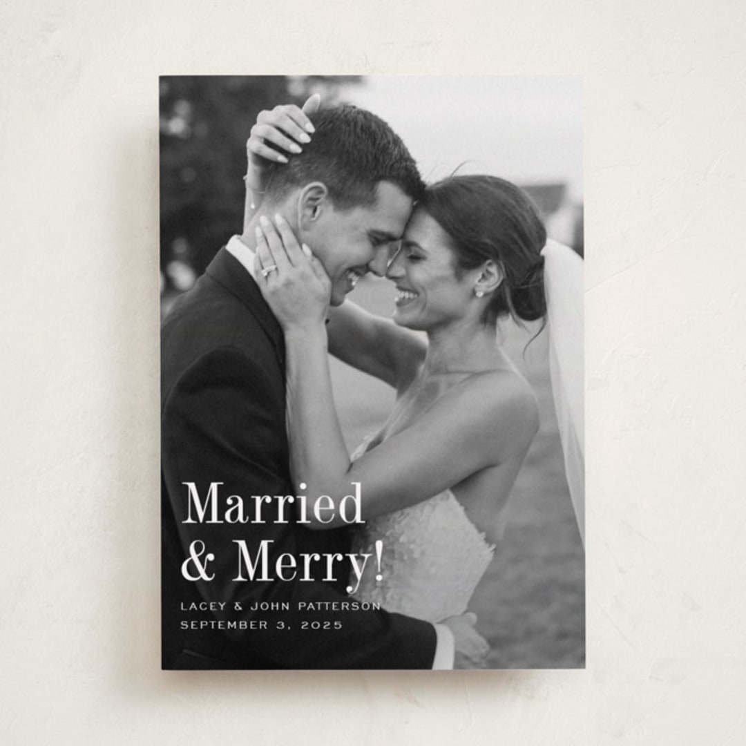 "Eternally Merry" - Holiday Cards in Snow by Megan Davis - Front