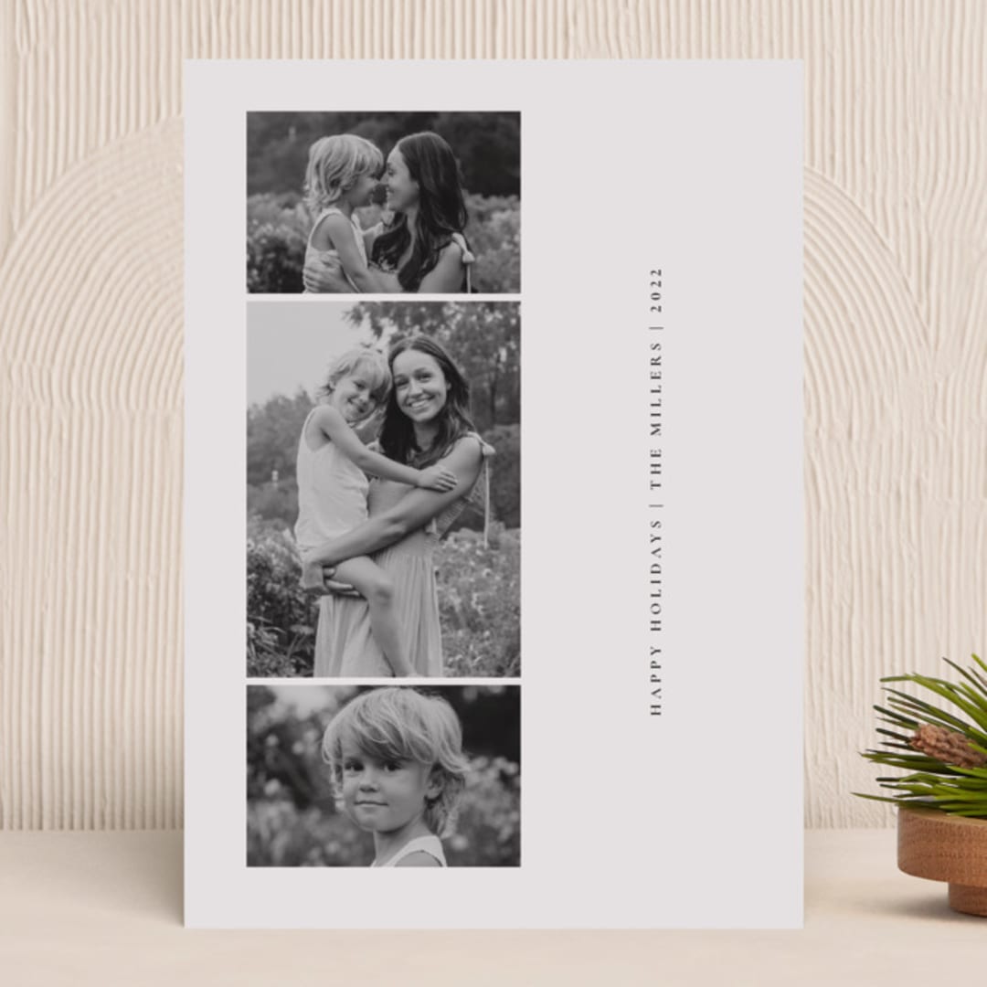 "Simple Trio" - Holiday Cards in Mist by Sumak Studio - Front