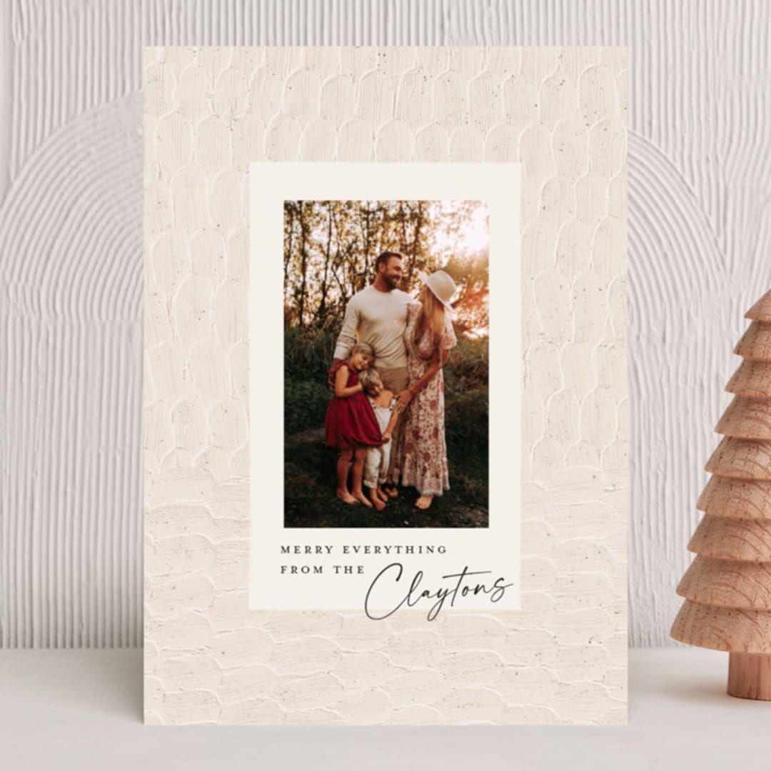 "Scalloped" - Holiday Cards in Bisque by Julie Murray - Front