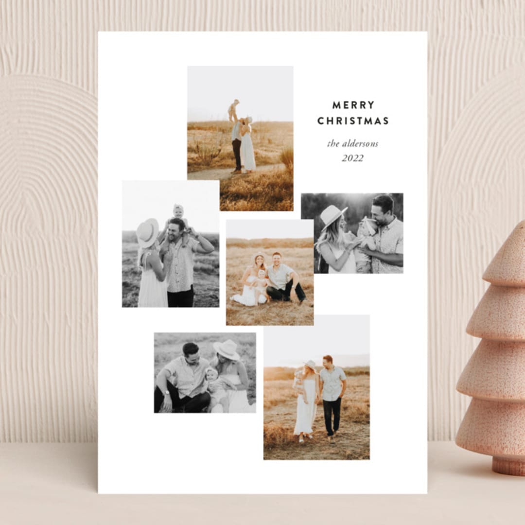 "Minimal Gallery" - Holiday Cards in Noir by Annie Clark - Front