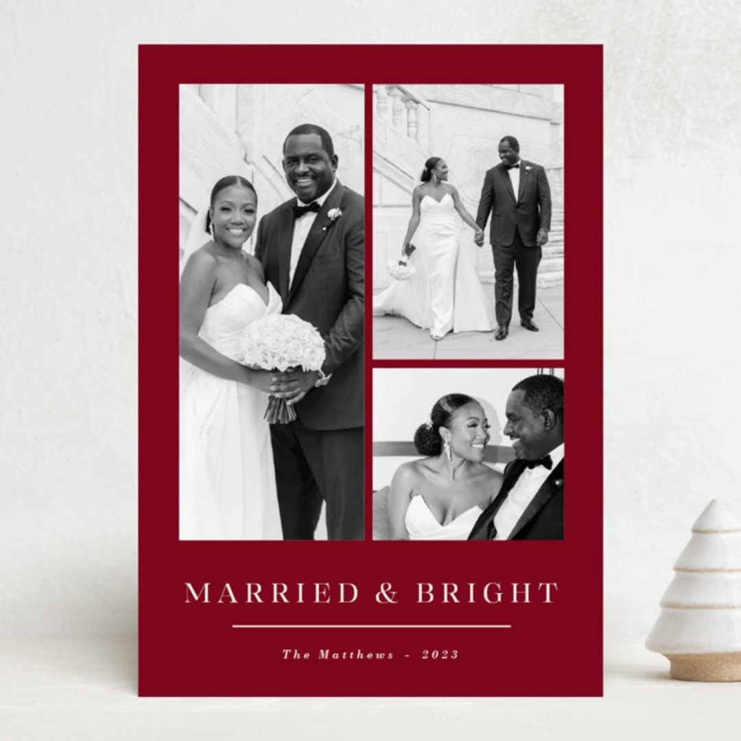 "Married" - Holiday Cards in Cardinal by Oma N. Ramkhelawan - Front