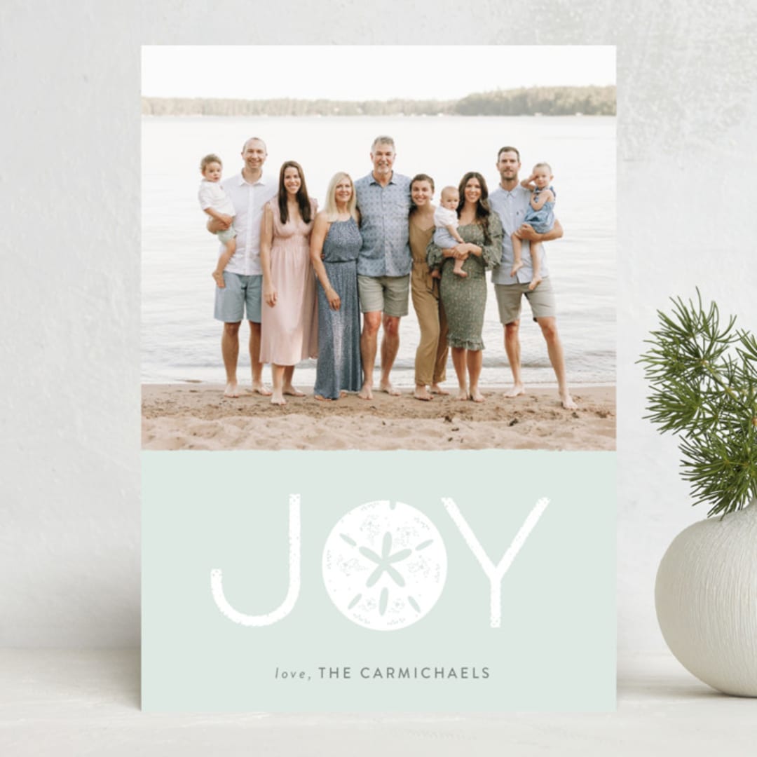 "Joy from the Beach" - Holiday Cards in Seaglass by Sarah Brown - Front
