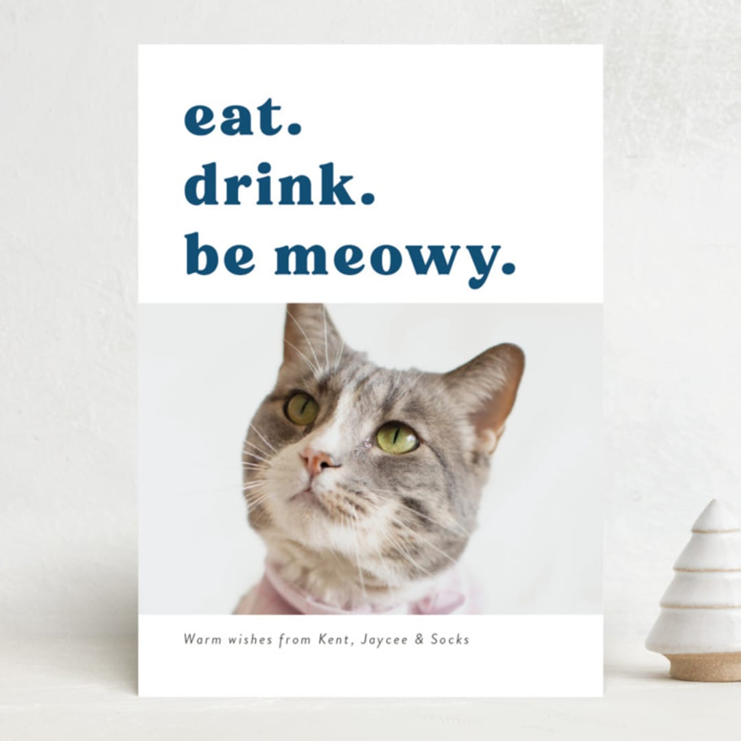 "be meowy" - Holiday Cards in Holy Knight by Deborah Chou - Front