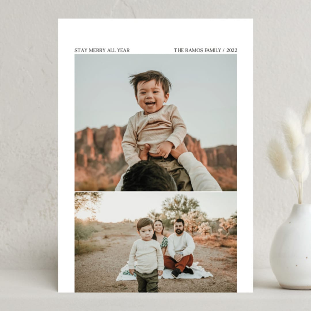 "stay" - Holiday Cards in Pearl by Jennifer Lew - Front