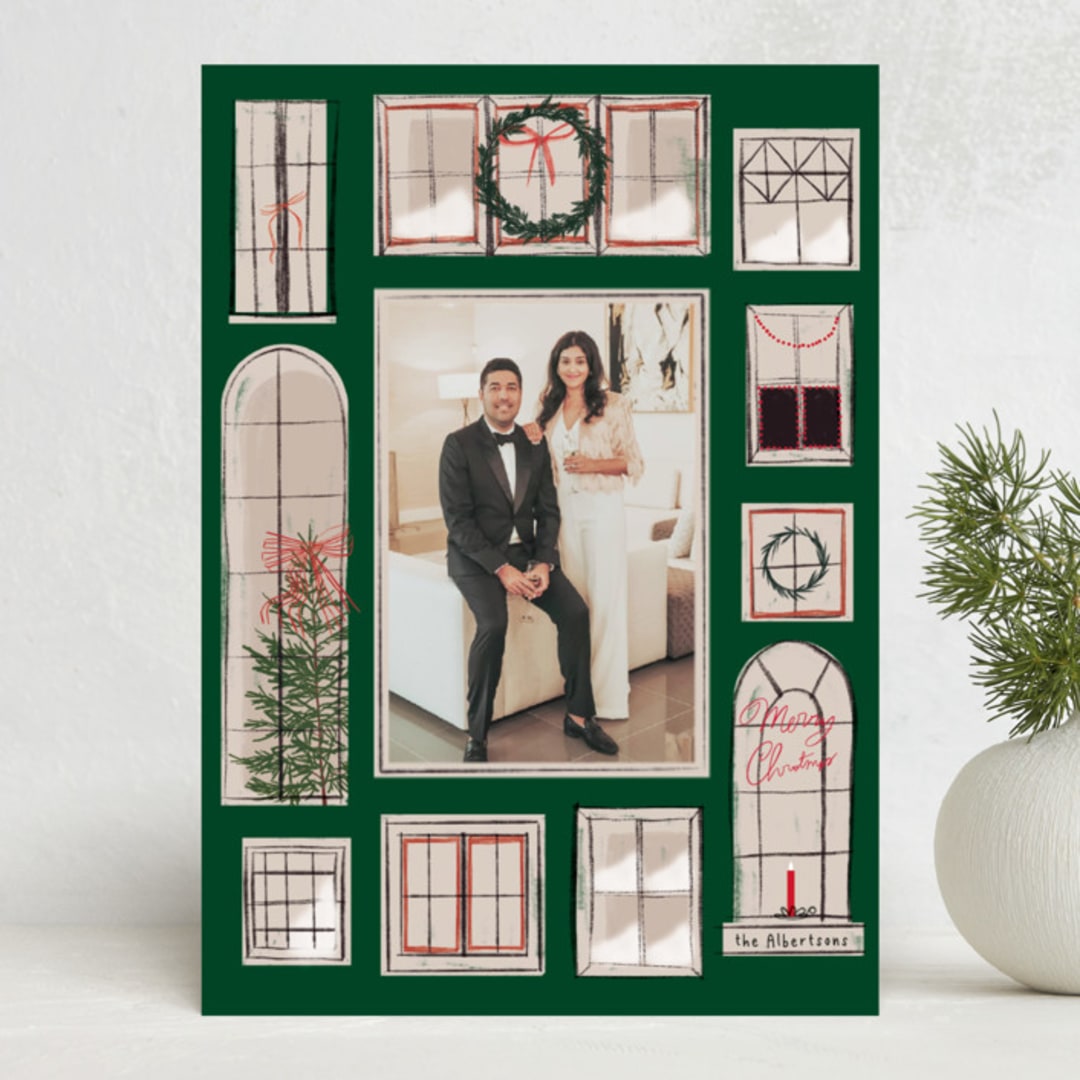 "Winter Windows" - Holiday Cards in Pine by Baumbirdy - Front