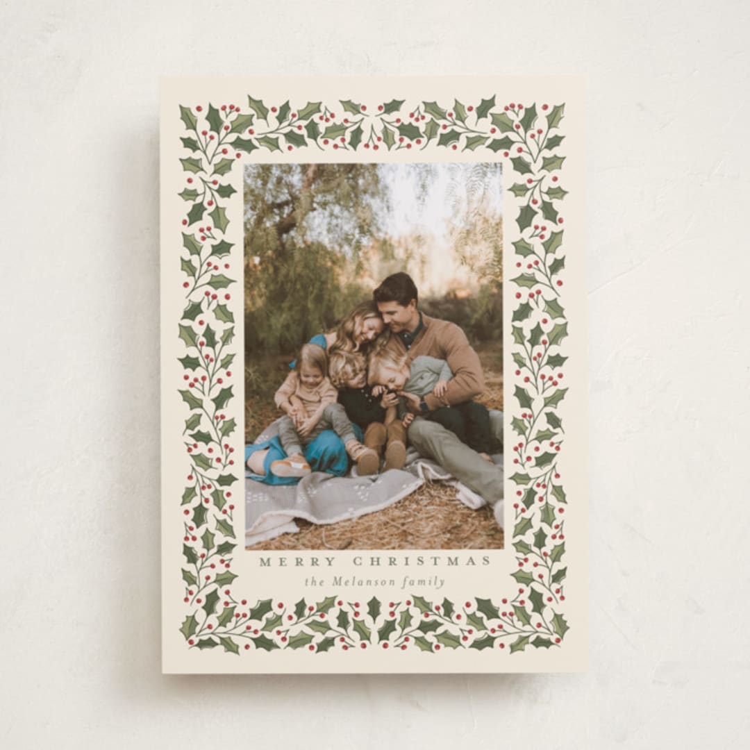 "Winter Garland" - Holiday Cards in Eggnog by Diana Pinnell - Front