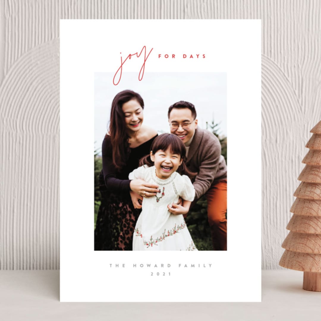 "joy for days" - Holiday Cards in Berry by JoAnn Jinks - Front