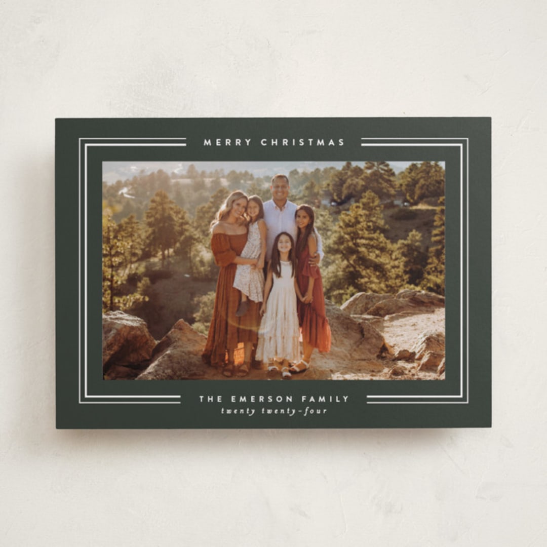 "Christmas Classic" - Holiday Cards in Deep Moss by Design Lotus - Front