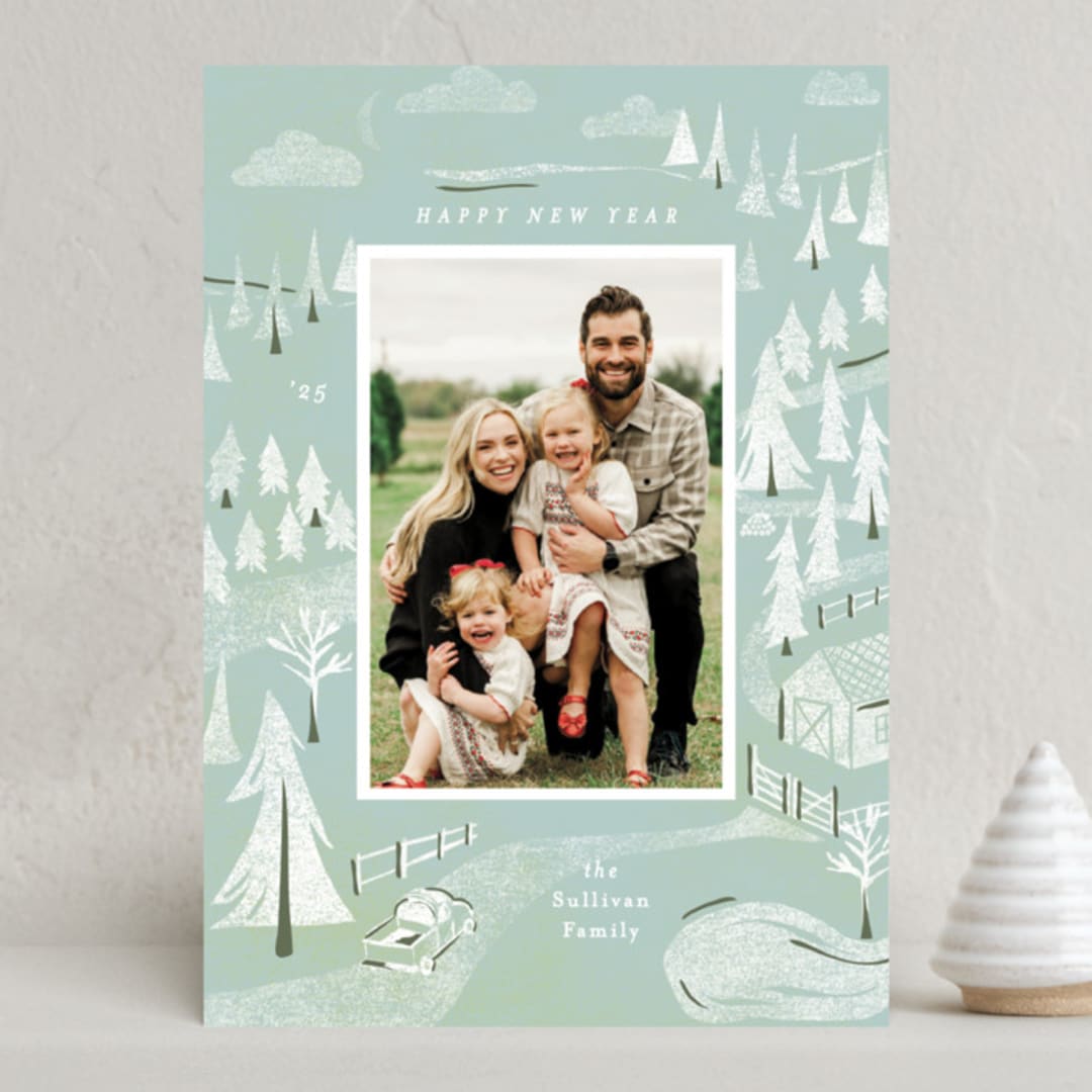 "Tree Farm" - Holiday Cards in Juniper by Julie Murray - Front