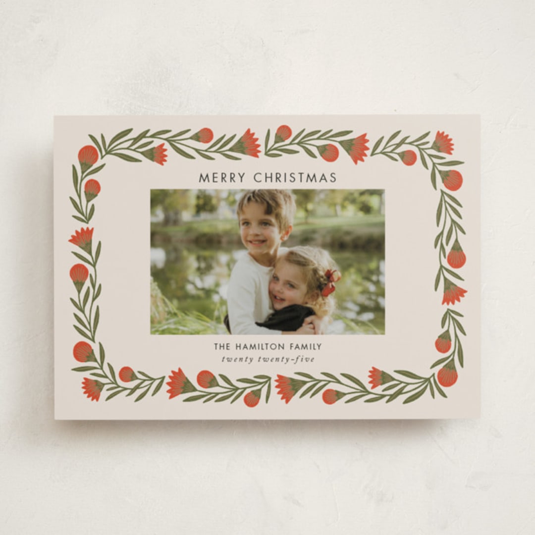 "wreath wrap" - Holiday Cards in Candied Apple by Jen Owens - Front