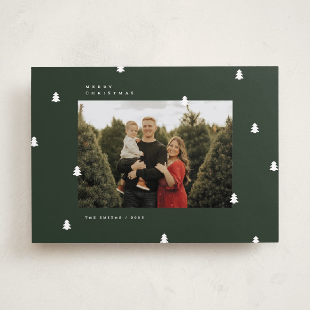 "Scattered Trees" - Holiday Cards in Fern by Michelle Taylor - Front