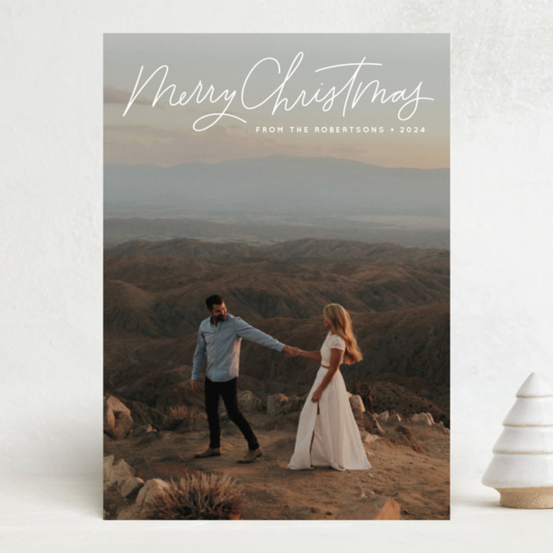 "Scripty Christmas" - Holiday Cards in Chimney Dust by Kristen Magee - Front