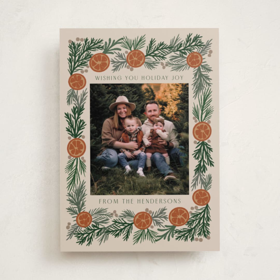 "Citrus Frame" - Holiday Cards in Hazelnut by Katharine Watson - Front