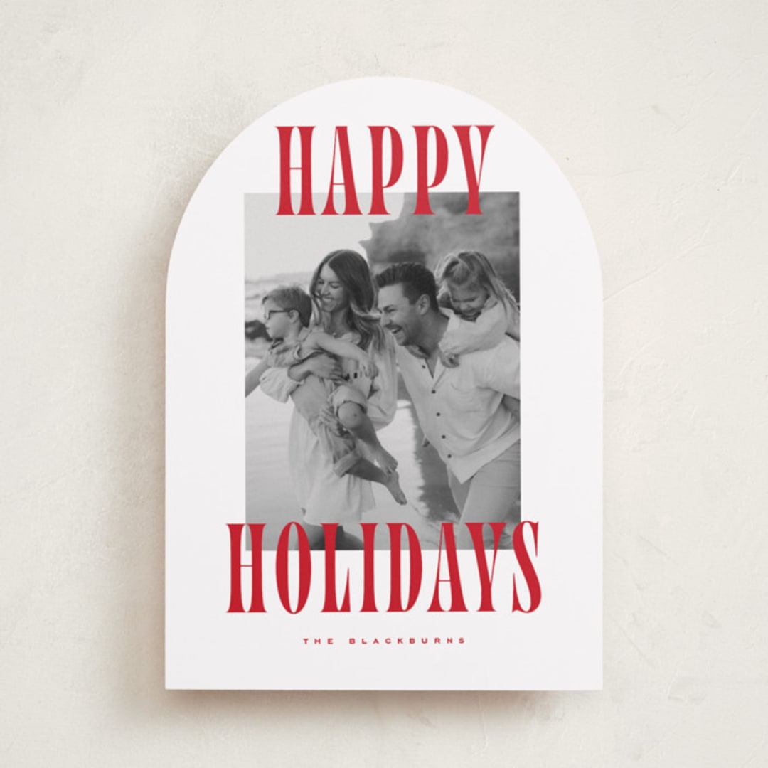 "Happy Holidays!" - Holiday Cards in Candy Cane by Wildfield Paper Co - Front