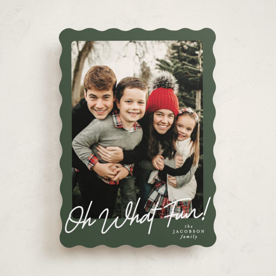 "Oh what fun script" - Holiday Cards in Forest by Karidy Walker - Front
