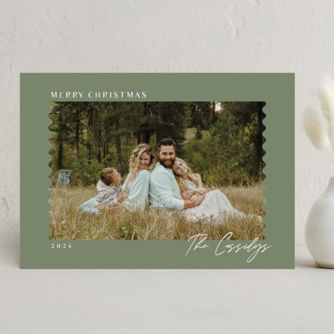 "Joy Ride" - Holiday Cards in Sage by Yaling Hou Suzuki - Front