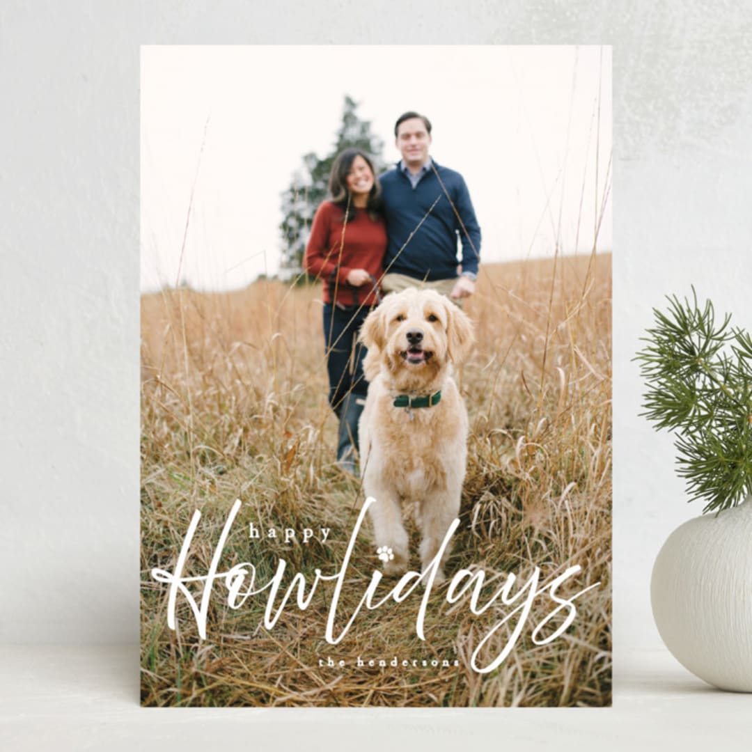 "Howliday" - Holiday Cards in Bone by Vanessa Doyle - Front