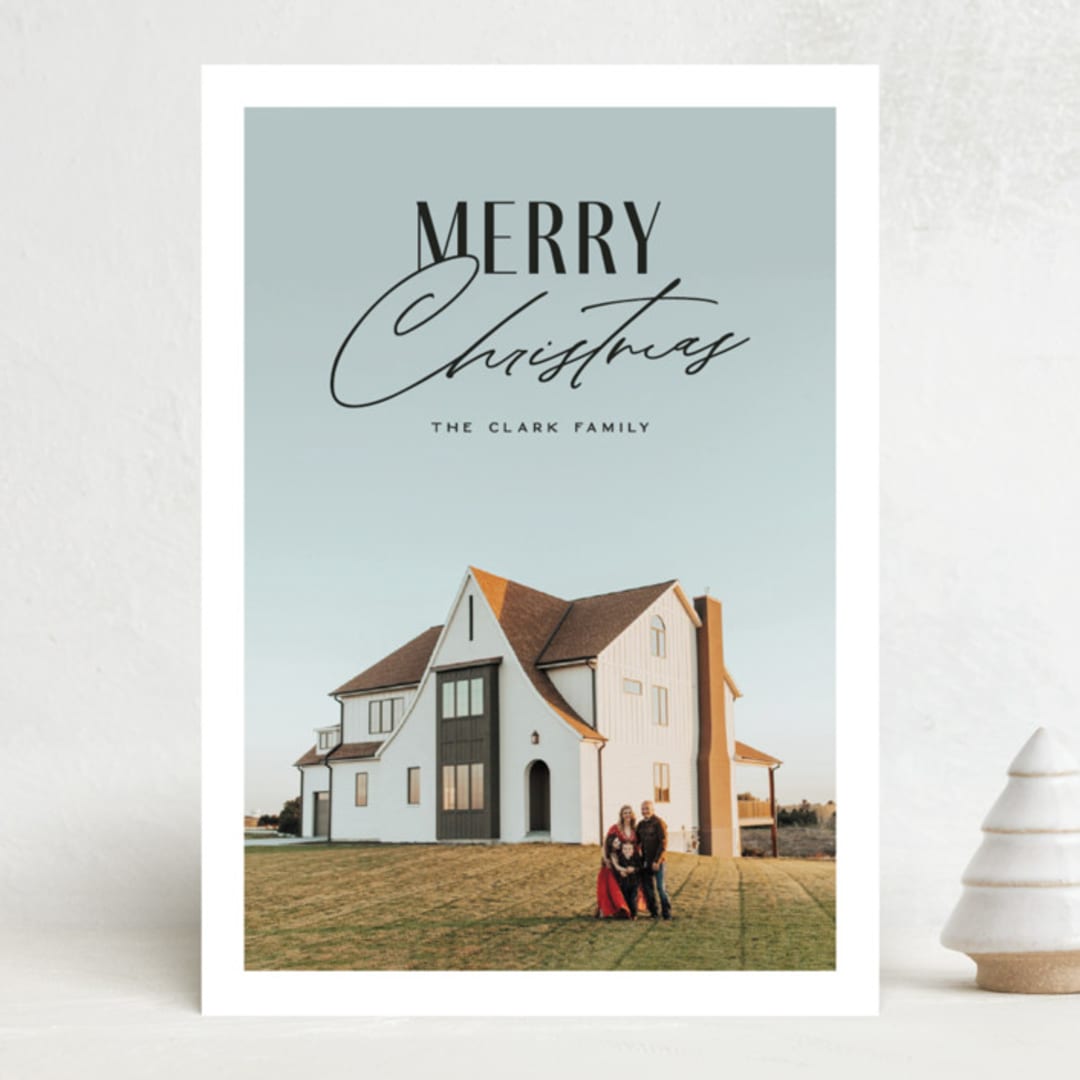 "Simply Typographic" - Holiday Cards in Noir by Jessica Corliss - Front