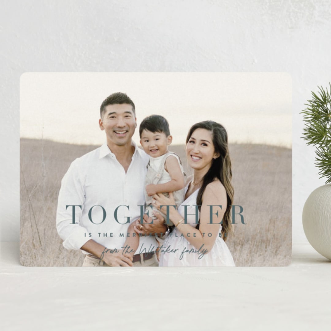 "together merry" - Holiday Cards in Stone Blue by Sara Hicks Malone - Front