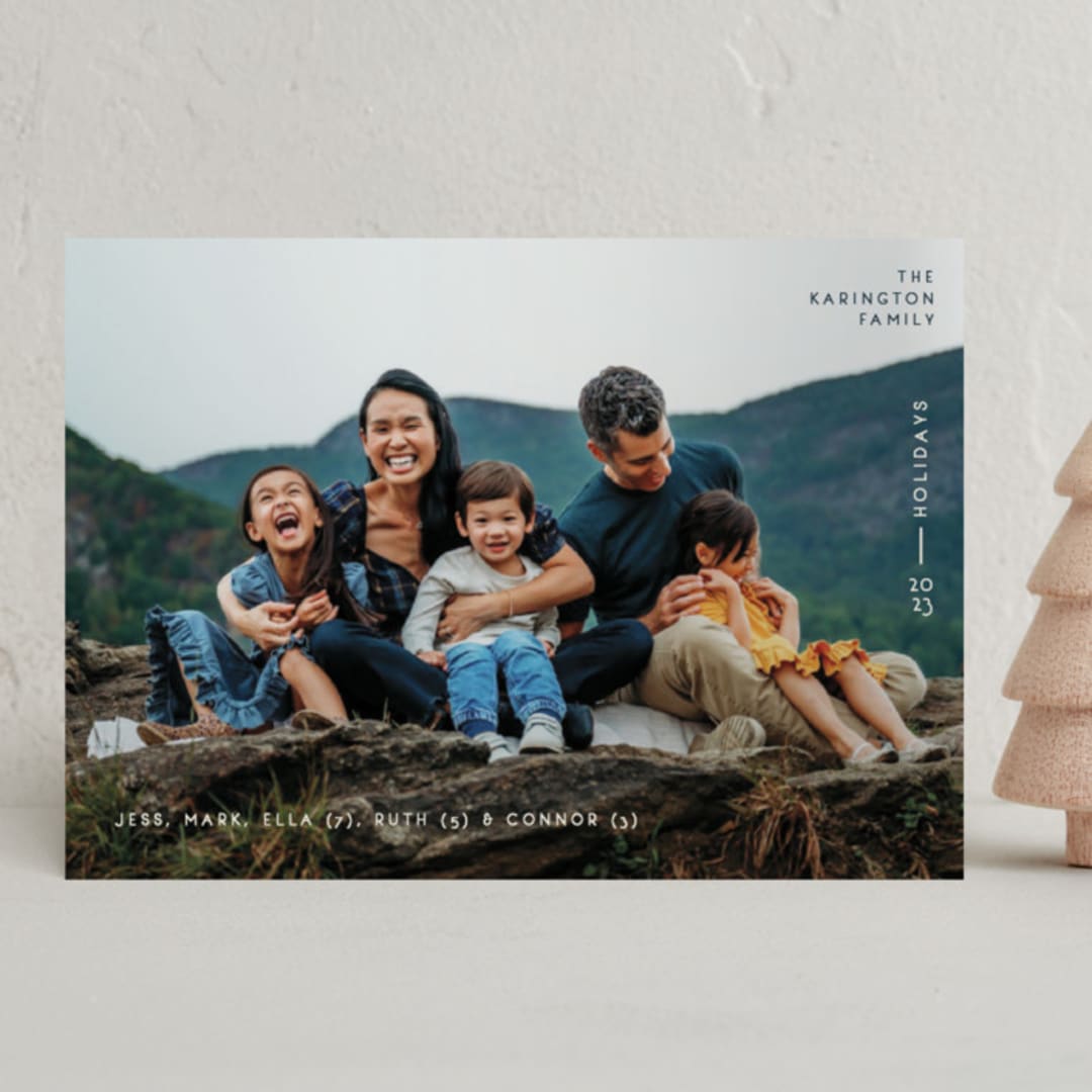 "Postcard Details" - Holiday Cards in Navy by Lisa Assenmacher - Front