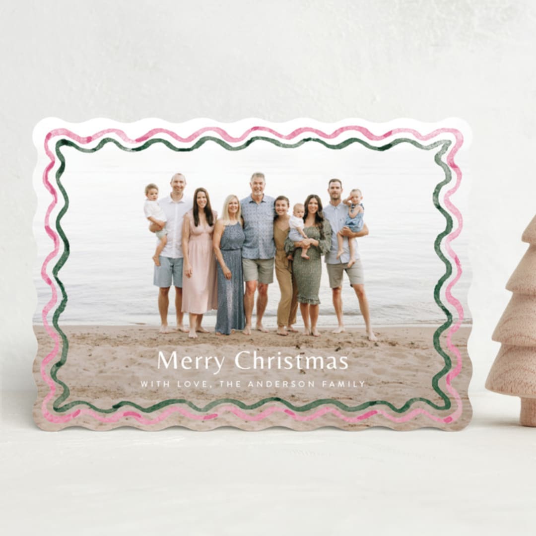 "watercolor wavy border" - Holiday Cards in Gumdrop by Cass Loh - Front