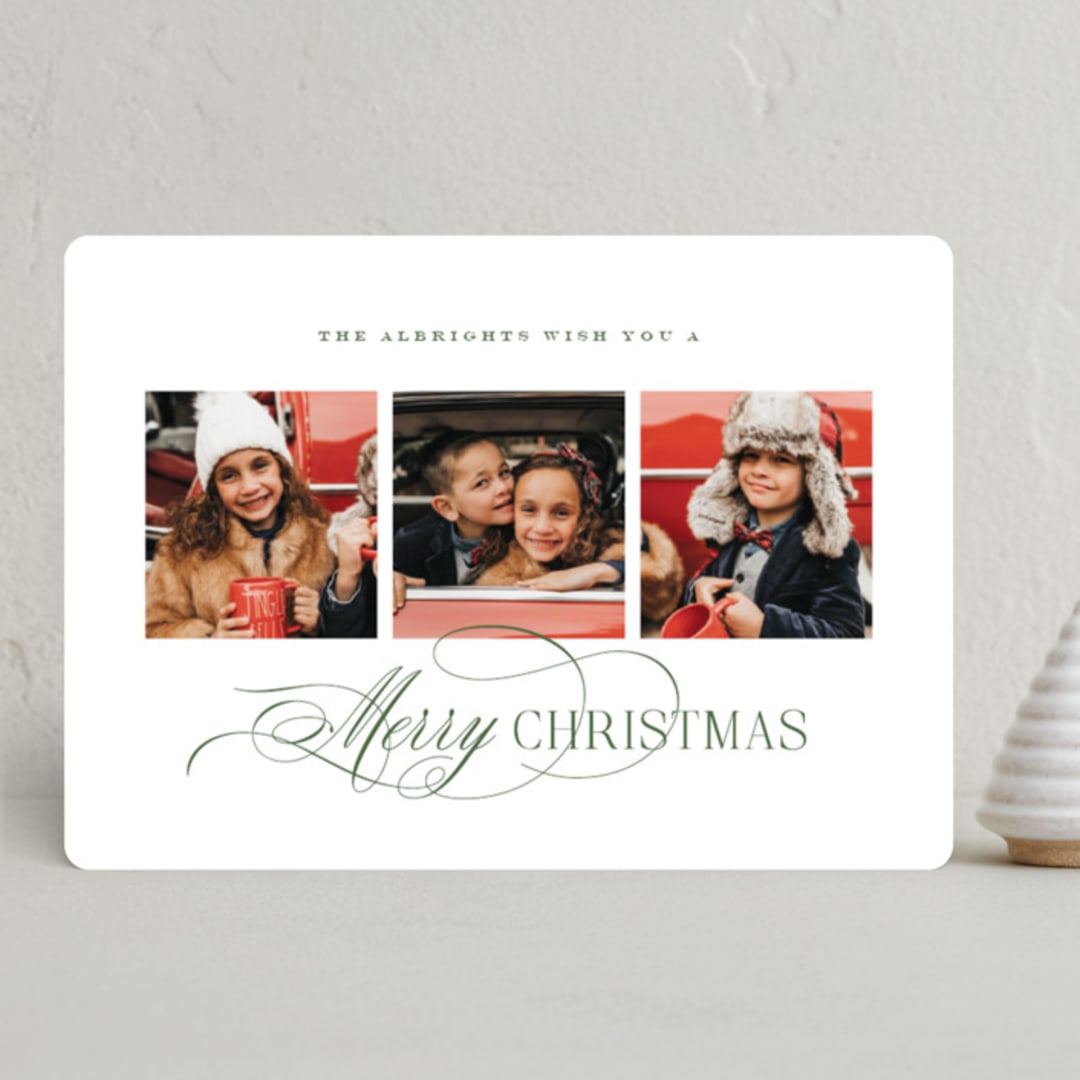 "Lovely Flourish" - Holiday Cards in Wreath by Brandy Folse - Front