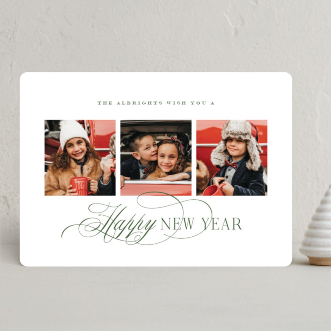 "Lovely Flourish" - Holiday Cards in Wreath by Brandy Folse - Front