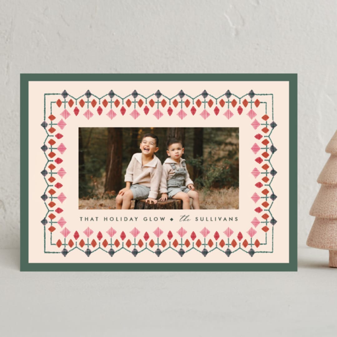 "Woodland Border" - Holiday Cards in Pine by Julie Murray - Front