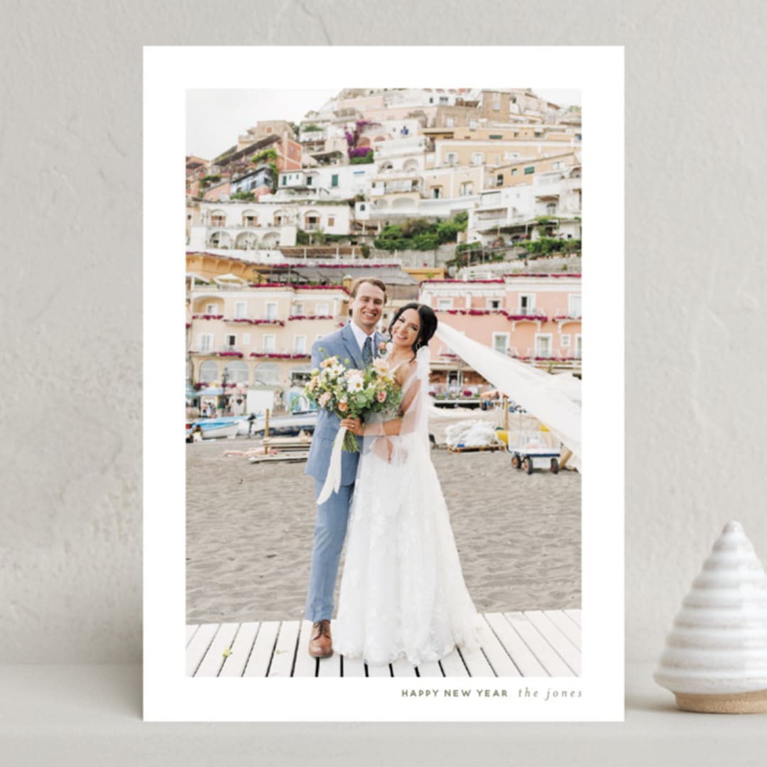 "Minimal Christmas" - Holiday Cards in Sage by Stephanie Hawkes - Front