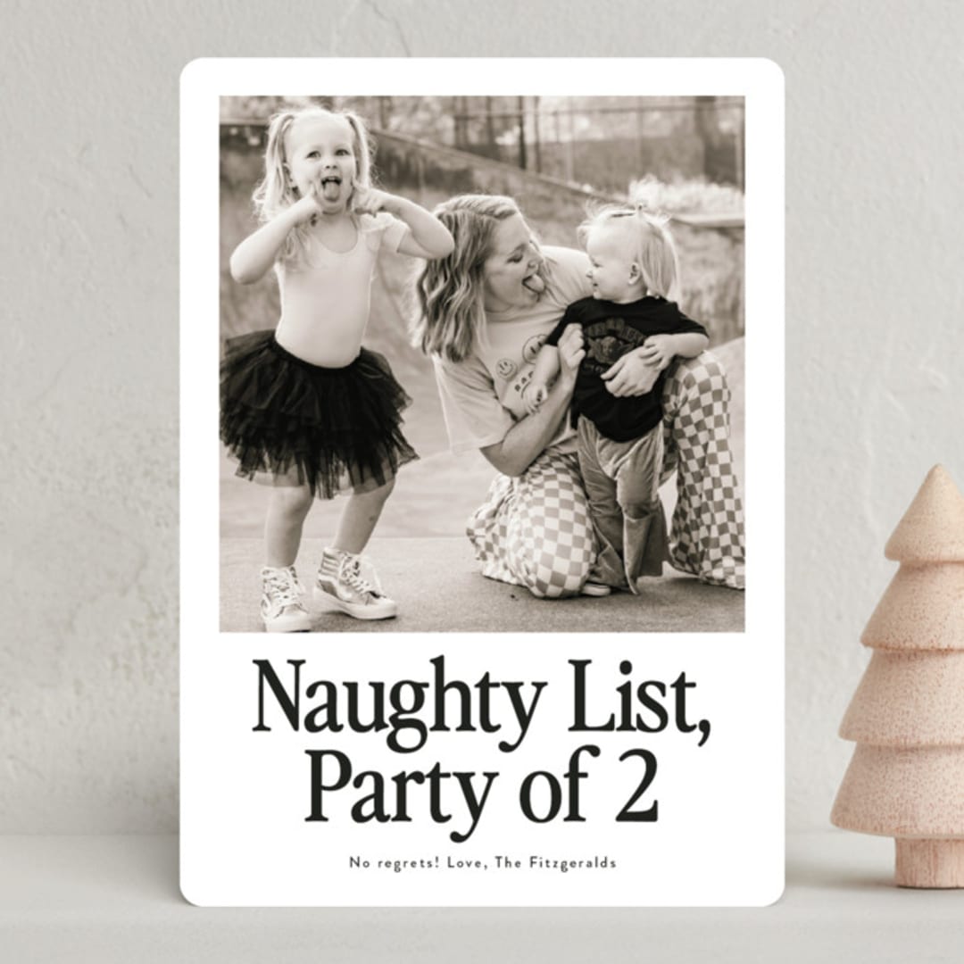 "List Party" - Holiday Cards in Snow by Jackie Crawford - Front