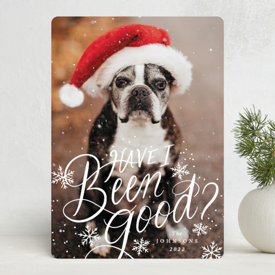 "Have I Been Good" - Holiday Cards in Snow by Becky Nimoy - Front