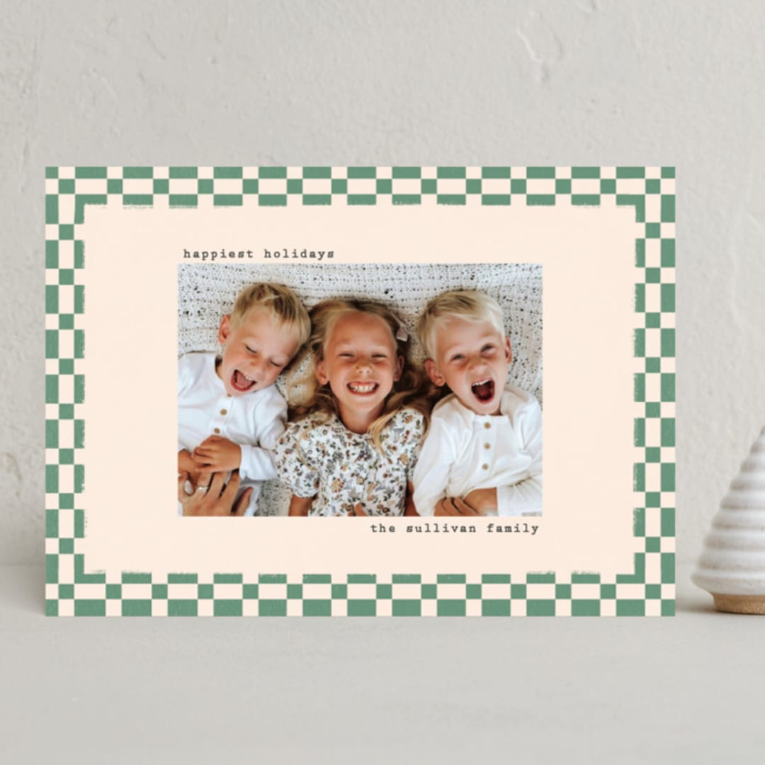 "Swiss" - Holiday Cards in Sage by Julie Murray - Front