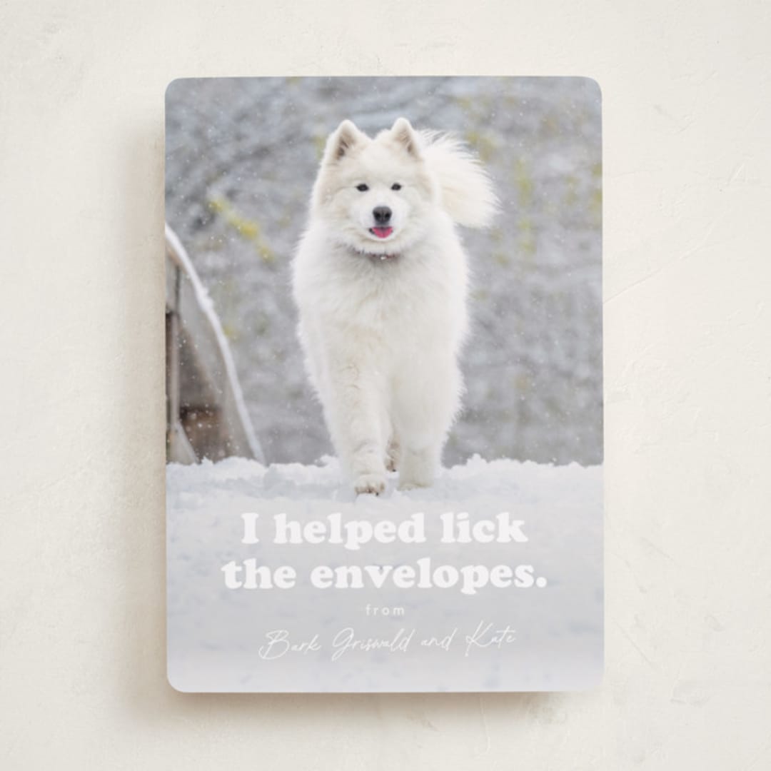 "Helping" - Holiday Cards in Bone by Hudson meet Rose - Front