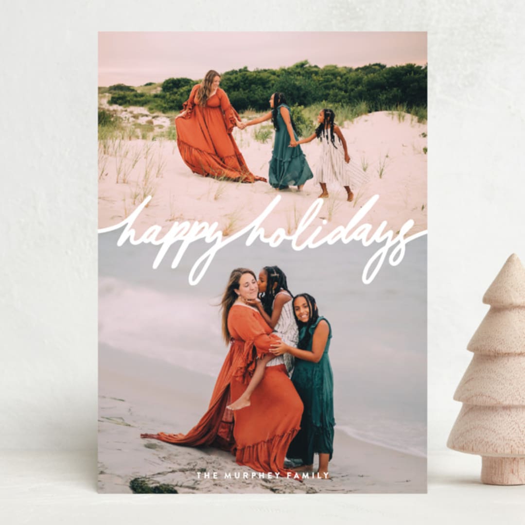 "Script Duo" - Holiday Cards in Snowman by Ekko Studio - Front
