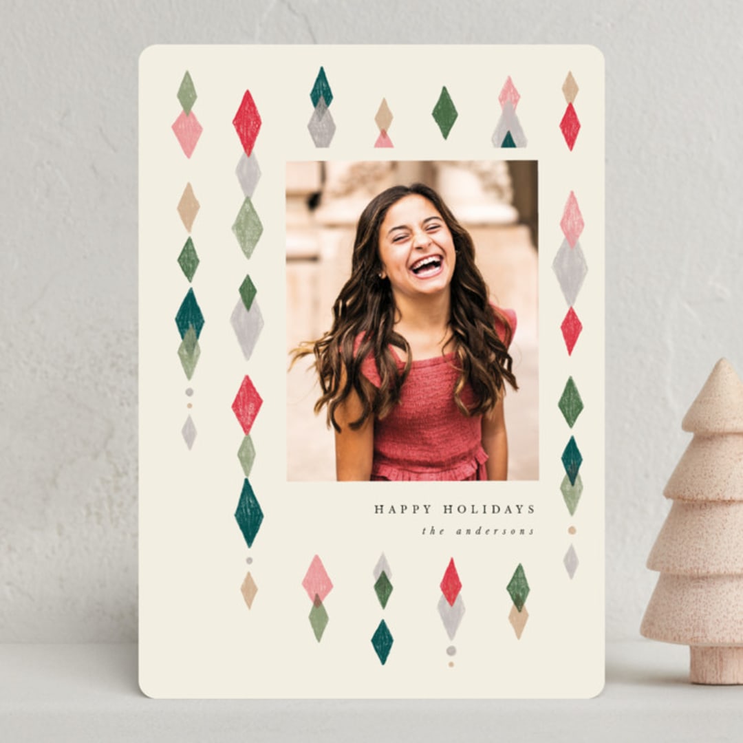 "Bejeweled" - Holiday Cards in Cranberry by Vivian Yiwing - Front