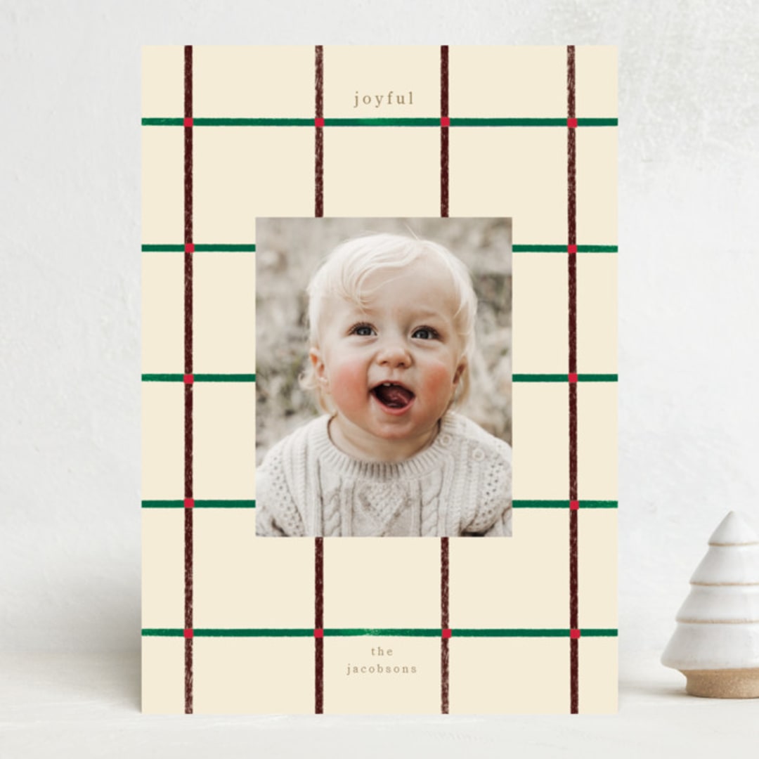 "Fine Line" - Holiday Cards in Almond by Baumbirdy - Front
