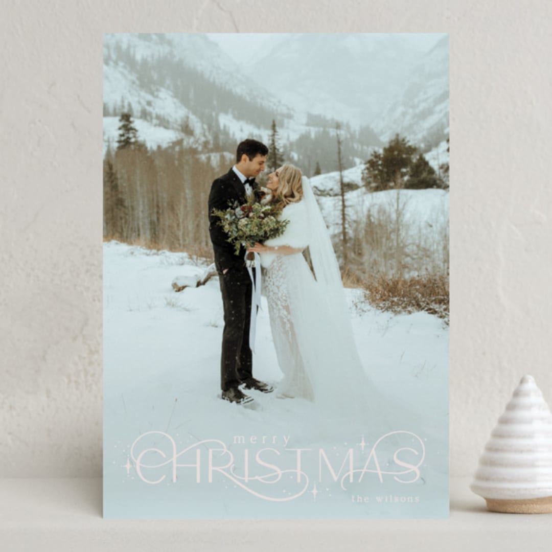 "Delicate Christmas" - Holiday Cards in Cloudy by Makewells - Front