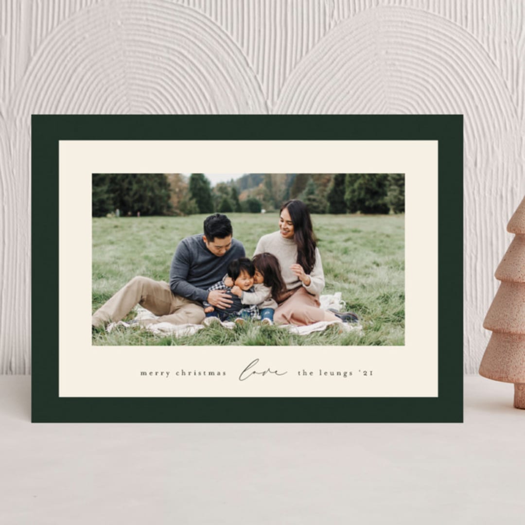 "Classic Frame" - Holiday Cards in Evergreen by Ekko Studio - Front