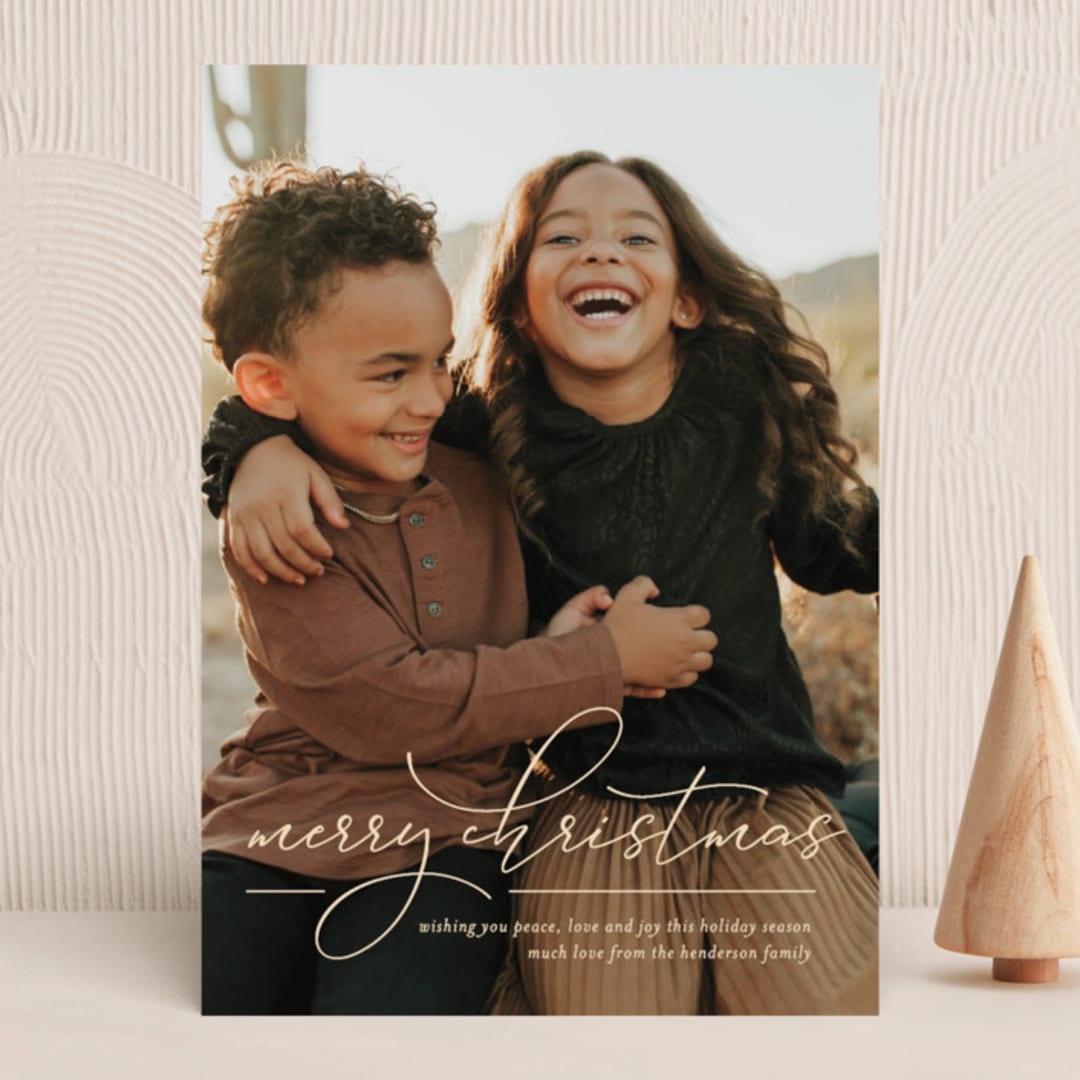 "Refined Christmas" - Holiday Cards in Sunrise by Abi de Leon - Front
