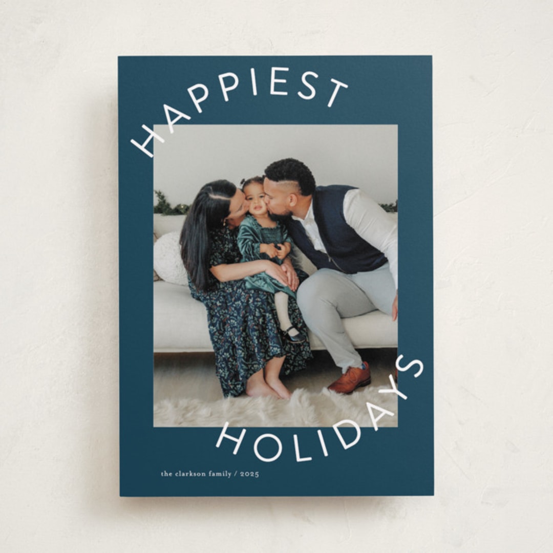 "Round and Round" - Holiday Cards in Blueberry by Jessica Williams - Front