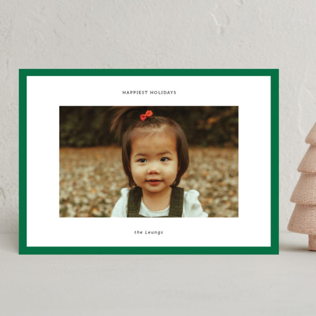 "Classic Border" - Holiday Cards in Pine by Wendy Chung - Front