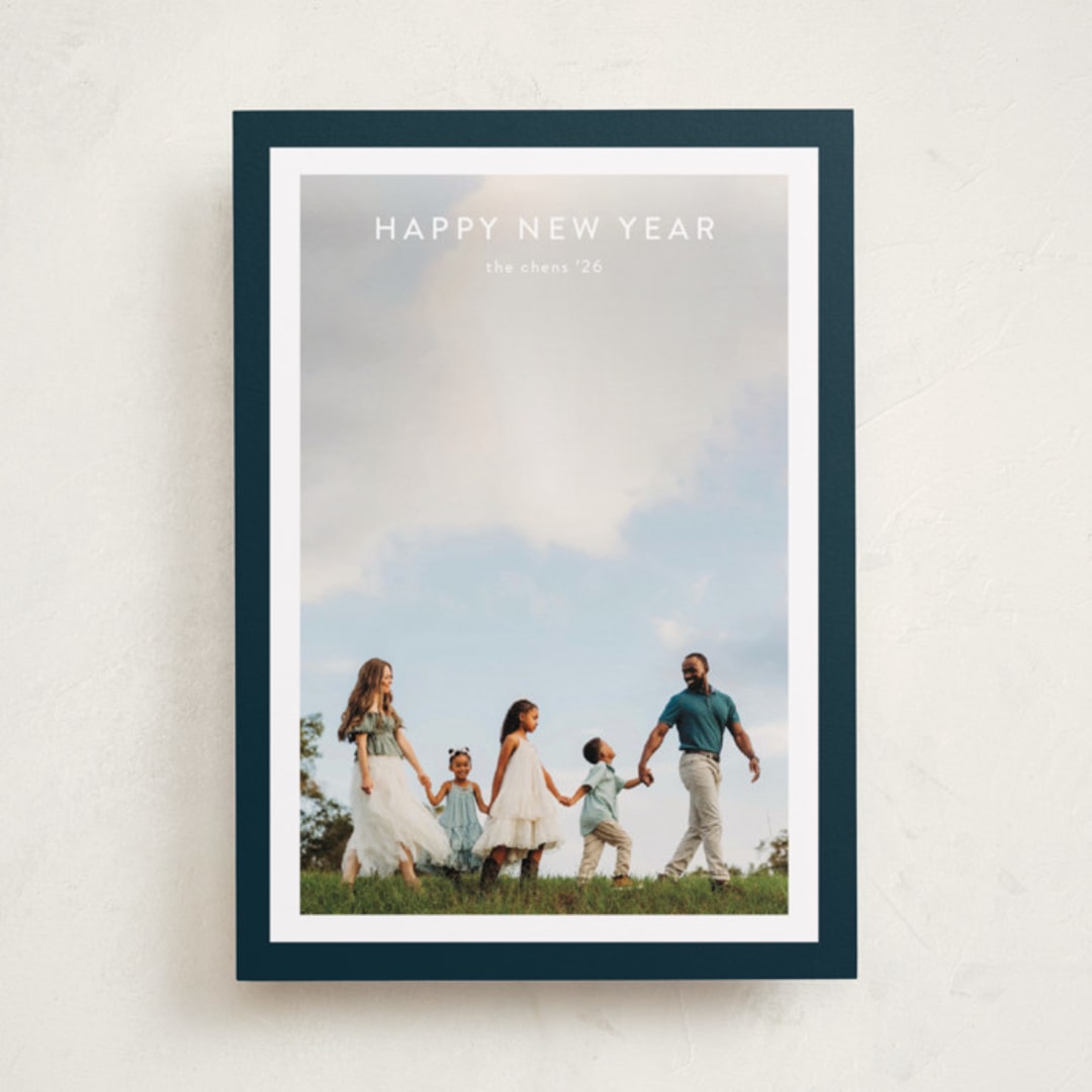 "Bold Frame" - Holiday Cards in Ocean by Stacey Meacham - Front