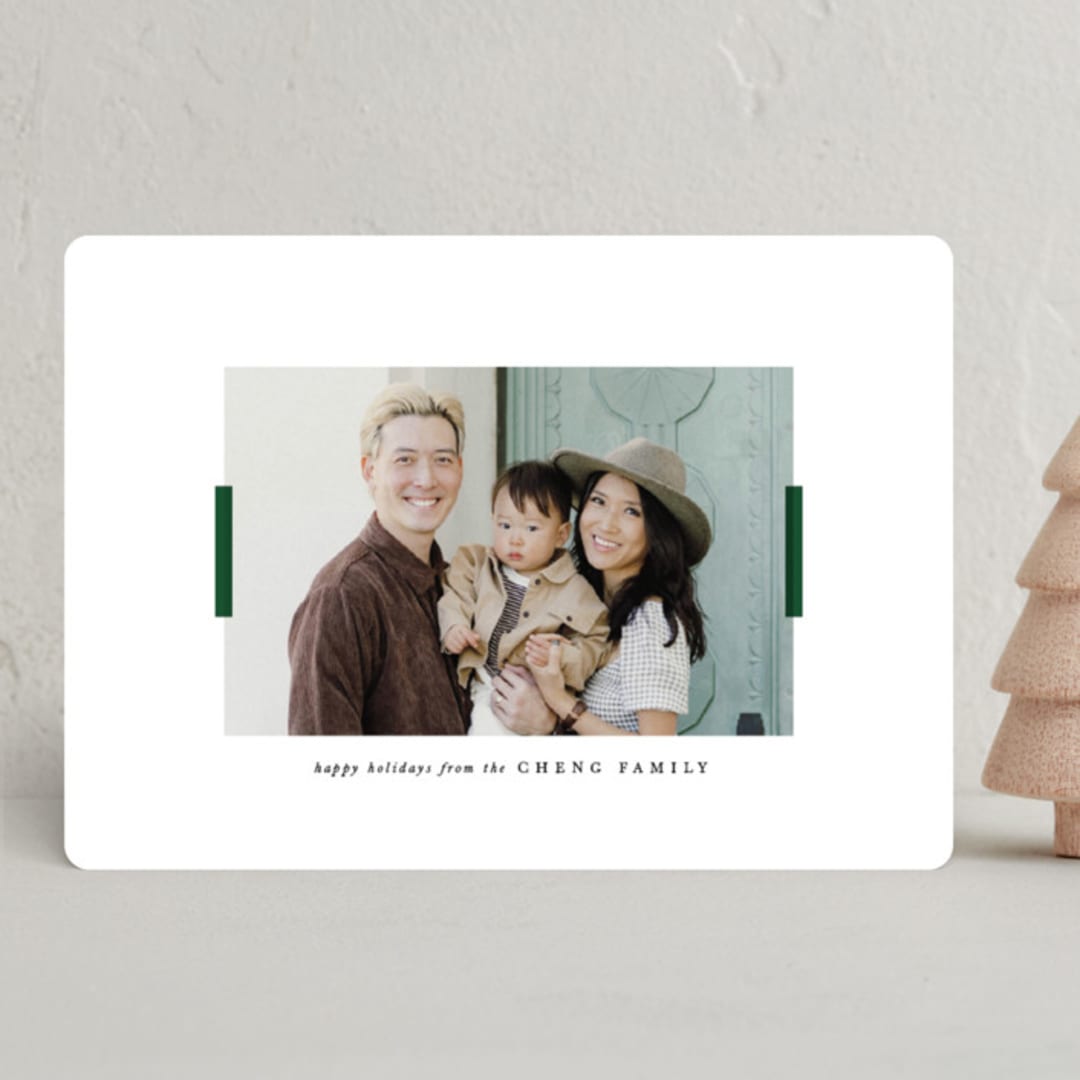 "Double Bar" - Holiday Cards in Foliage by Up Up Creative - Front