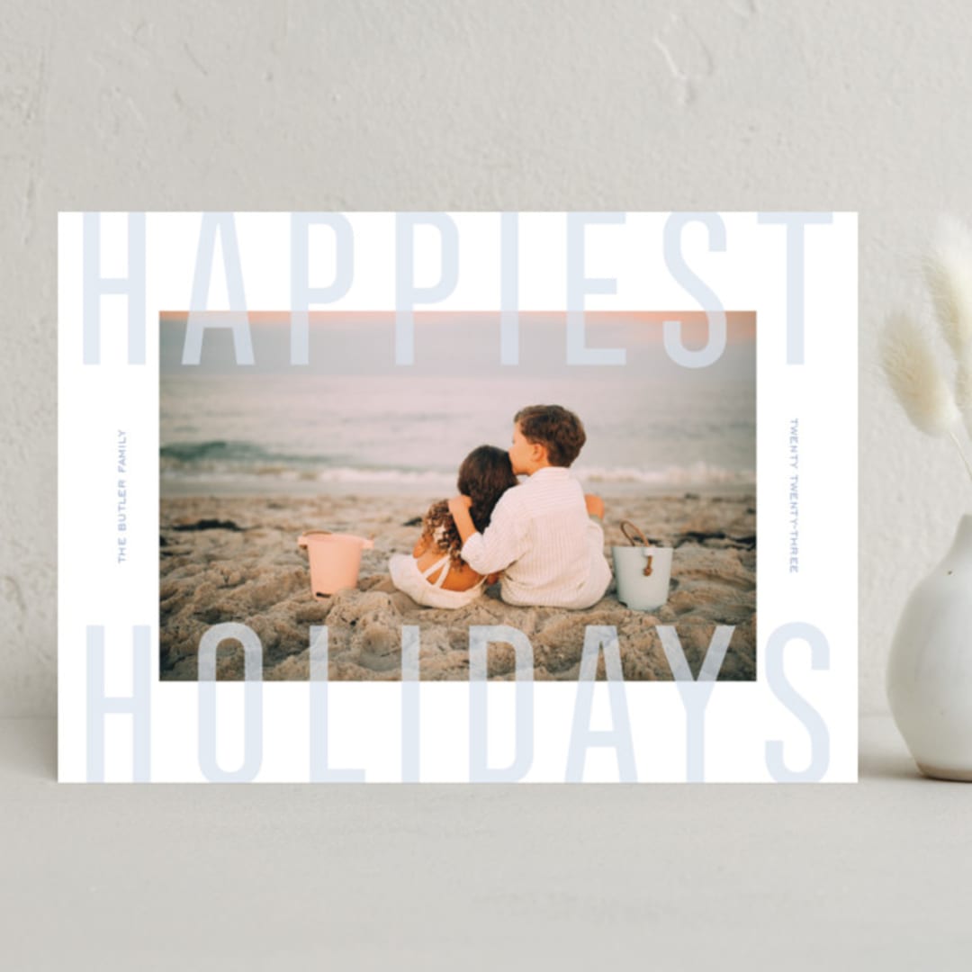 "Sheer Type" - Holiday Cards in Snowflake by Sarah Cohn - Front